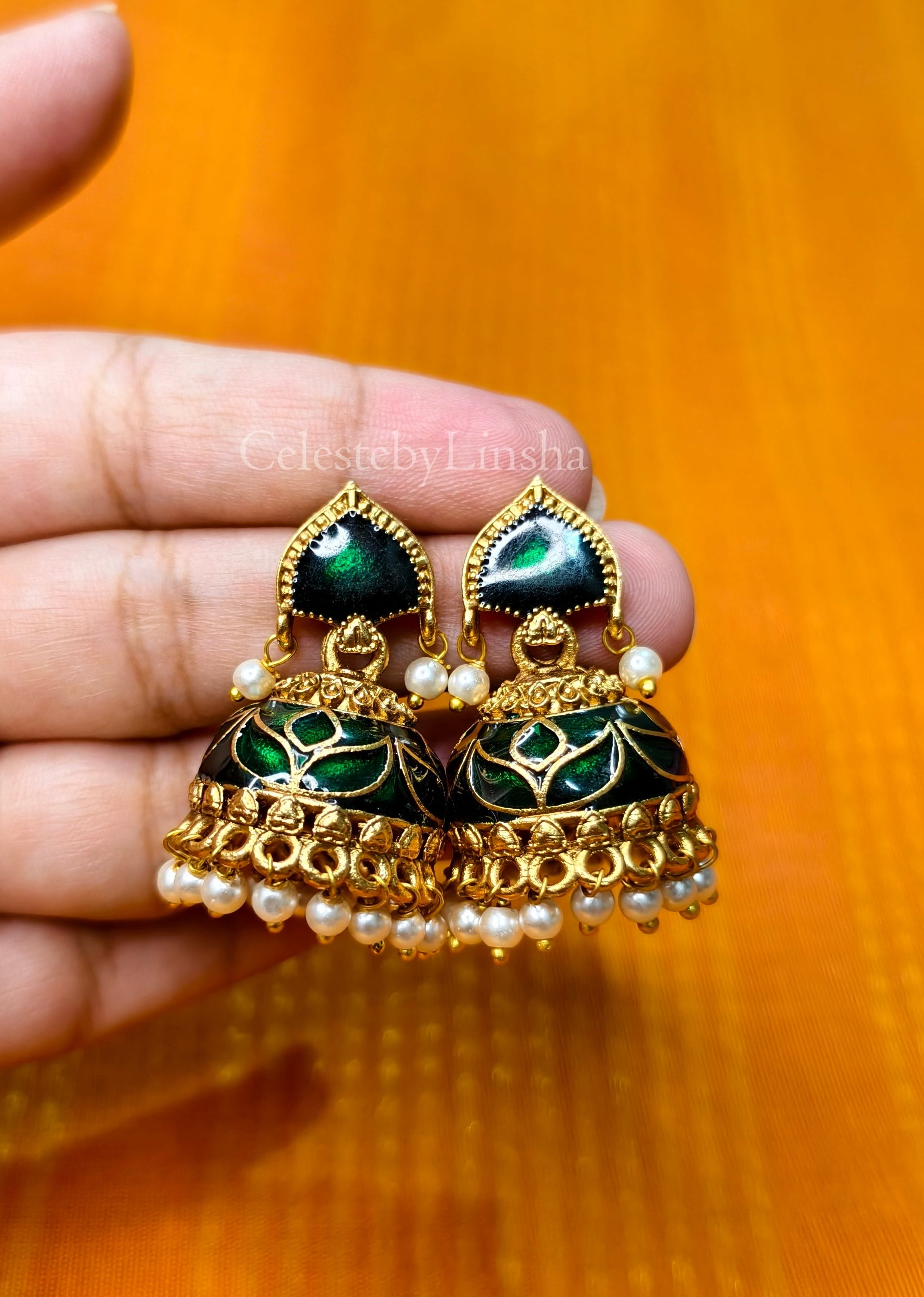 Emerald Raga Jhumka Green - CBL0027