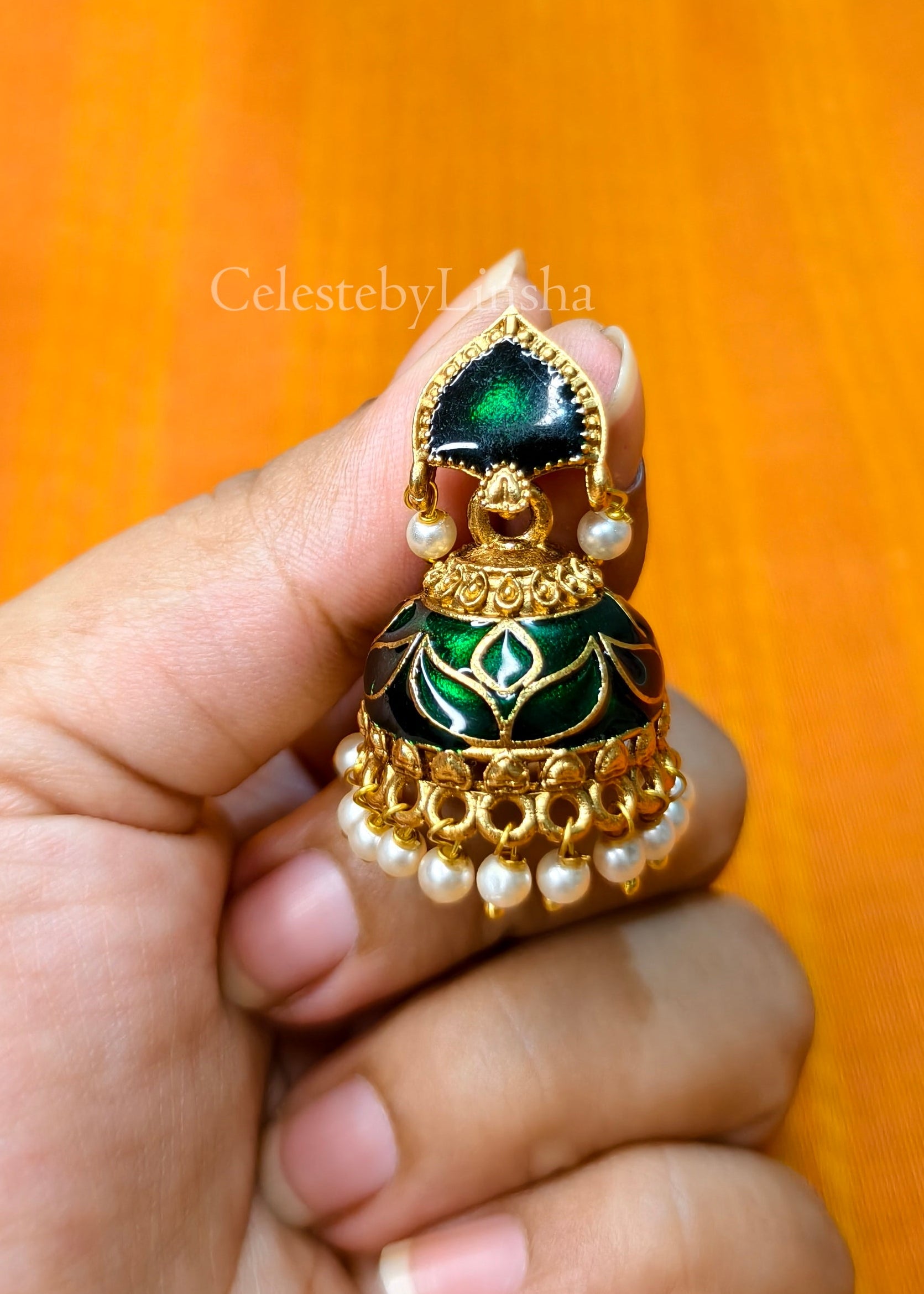 Emerald Raga Jhumka Green - CBL0027