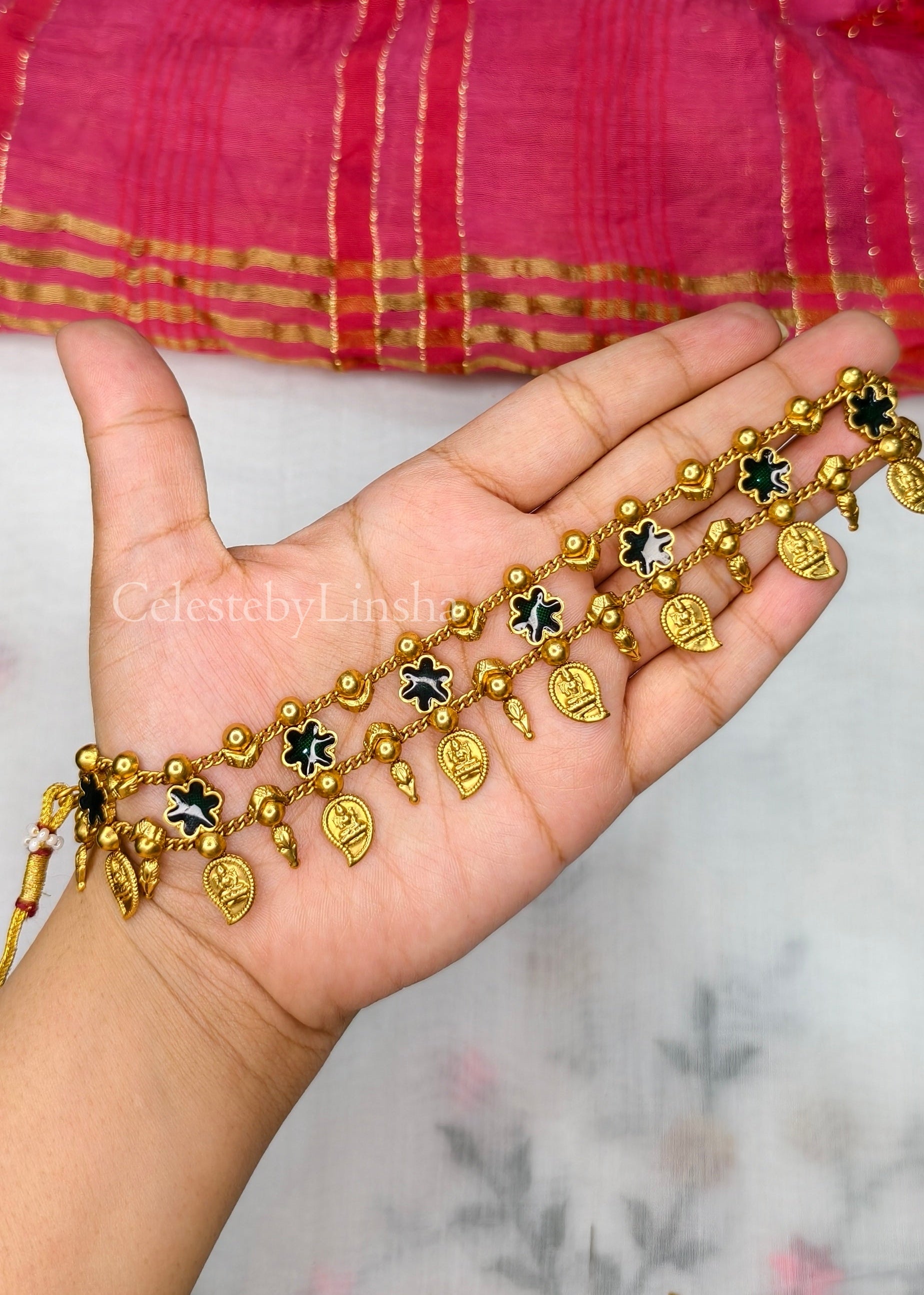 Aishwarya Lakshmi Choker Necklace set (Green) - CBL0026