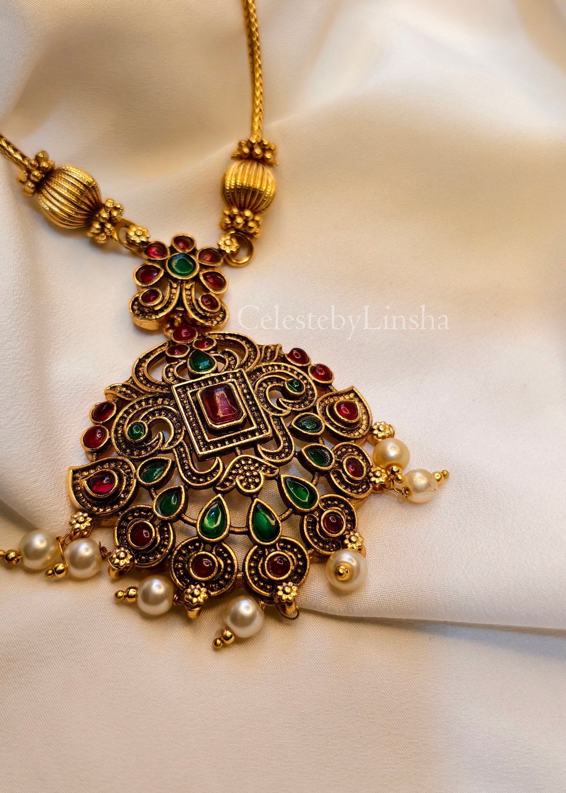 Navya Ratnam Pendant Set -CBL0011