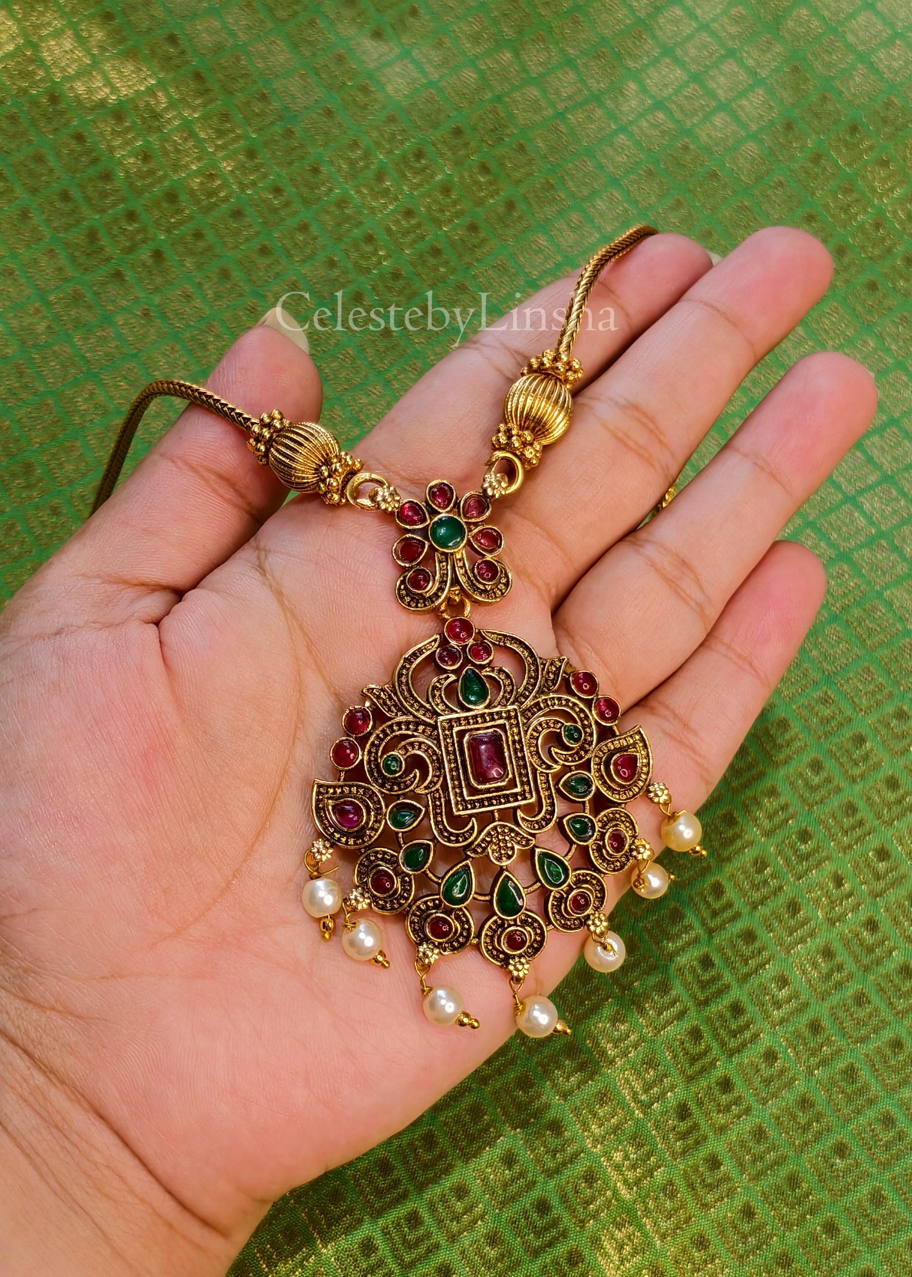 Navya Ratnam Pendant Set -CBL0011